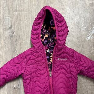 Columbia 6-12 month pink fleece lined puffy coat
